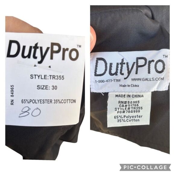 Duty Pro Black Uniform Cotton Classic Tailor Four Pockets Pants Men’s Size 30 - Picture 8 of 9